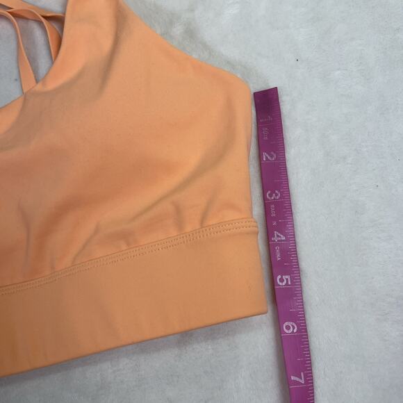 Zyia Active Orange Strappy 4 Cross Back Sports Bra Large Removable Padding Chrty - Picture 10 of 11